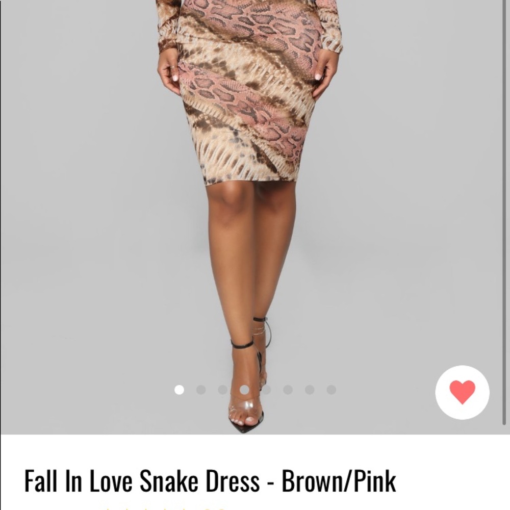 Fashion Nova Fall In Love Snake Dress - Picture 2 of 2